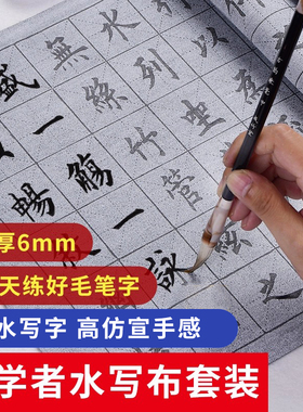水写毛笔书法毛笔字水写布练习布初学者入门套装书法布练字帖临摹描红专用小学生万次水洗布空白仿宣清兰亭序