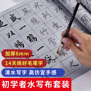 水写毛笔书法毛笔字水写布练习布初学者入门套装书法布练字帖临摹描红专用小学生万次水洗布空白仿宣清兰亭序