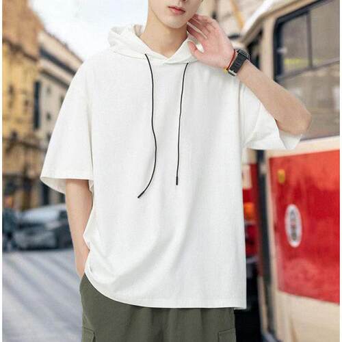 Summer Loose Fit Half Sleeve Casual Hoodie For Men