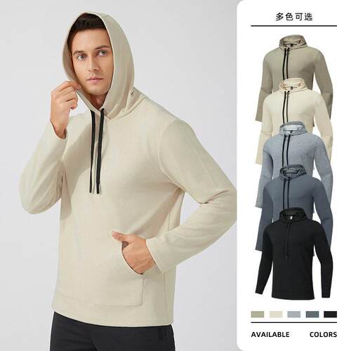 Men'S Cotton Lightweight Casual Pullover Drawstring Hoodie