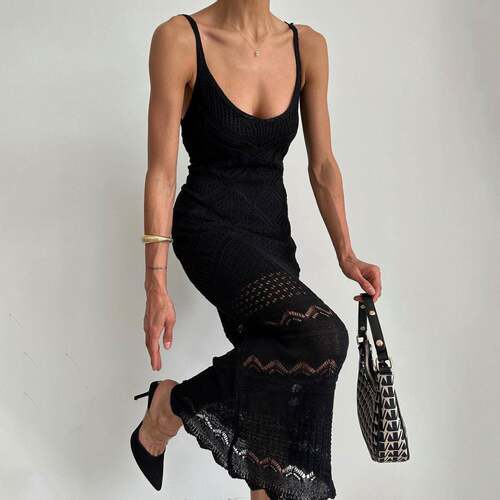 Women'S Solid Color V-Neck Crochet Hollow Out Lightweight