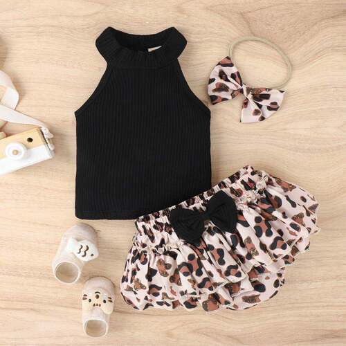 Infant Baby Girl Summer Outfits Sleeveless Halter Tops