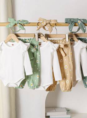 Baby Girls 3Piece Top+ Pants Sets White Long Sleeve Ruffle
