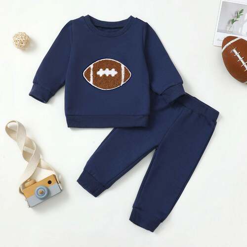 Toddler Baby Boys Football Outfit Long Sleeve Sweatshirt