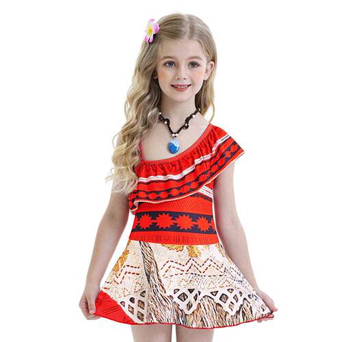 Baby Girl Moana Fancy Dress Romper Sister Matching Ruffle