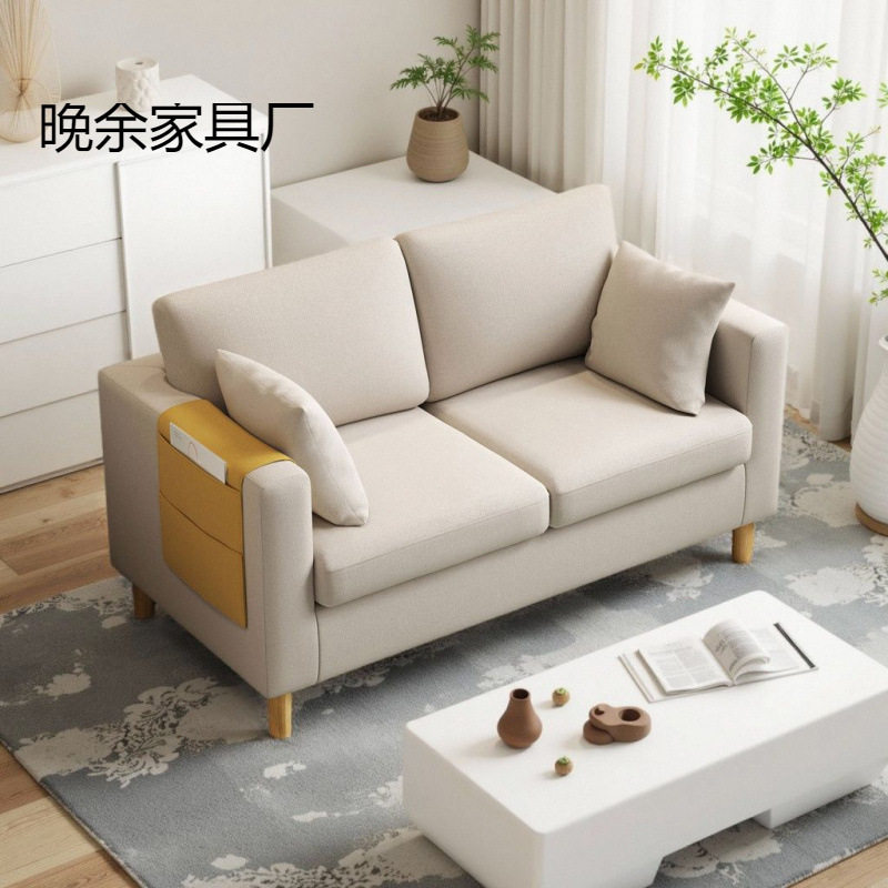 小户型可躺储物双三人客厅办公卧室公寓出租屋出租房简易布艺沙发