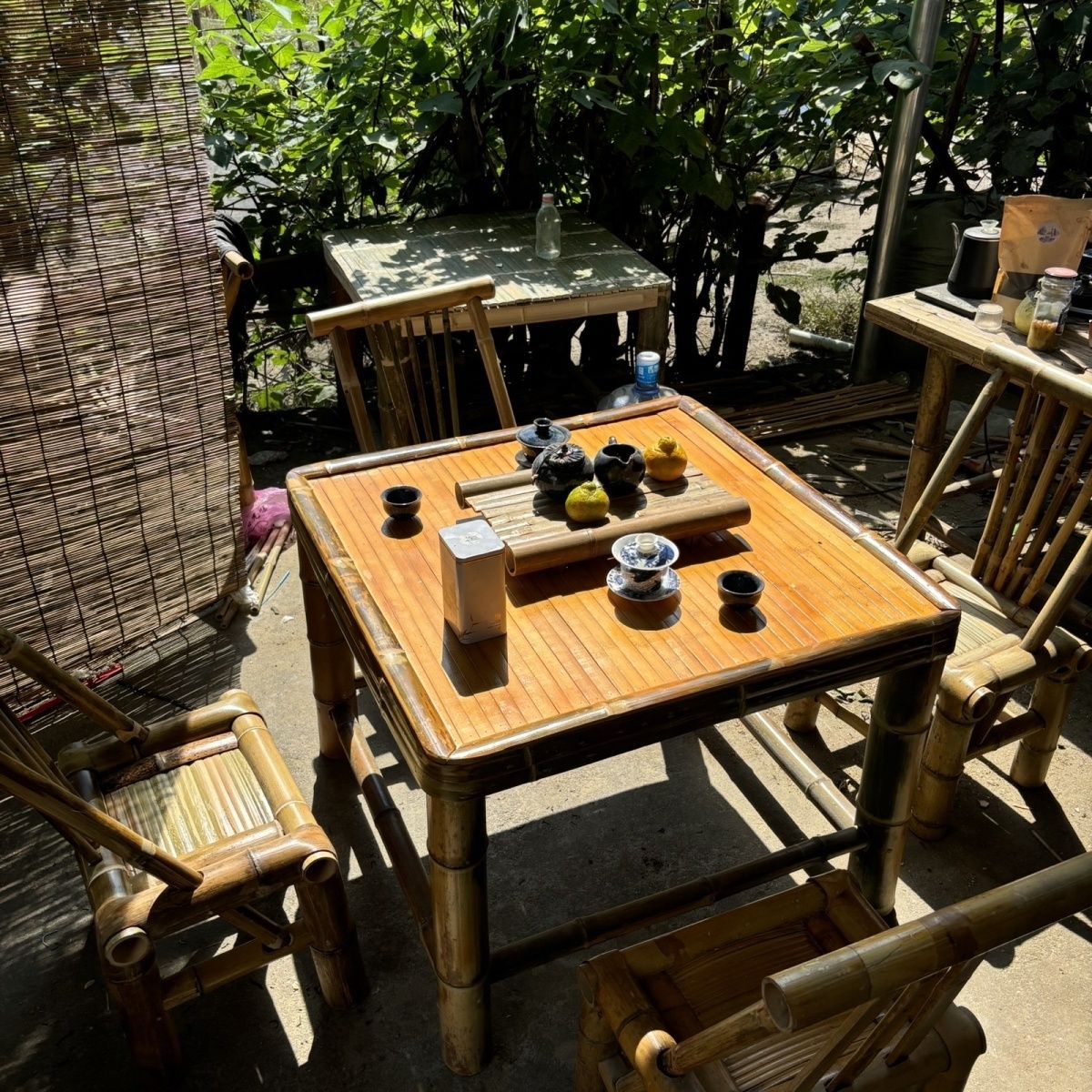 HF手工碳化竹桌茶几复古家用