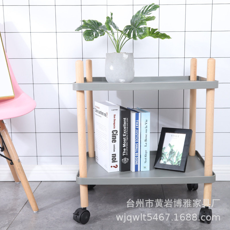 北欧多功能推车滚轮移动边几茶几简约角几创意餐车厨房置物架收纳