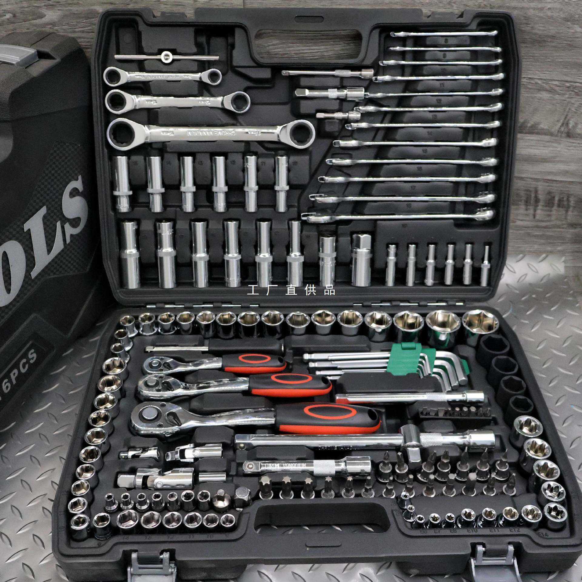 汽车维修工具套装机修工具快速扳手套筒组合随车工具大中小飞套装