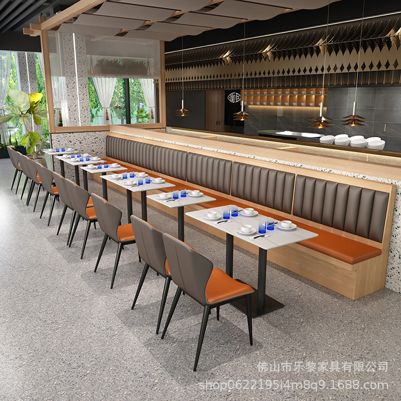 意式极简岩板卡座火锅咖啡厅