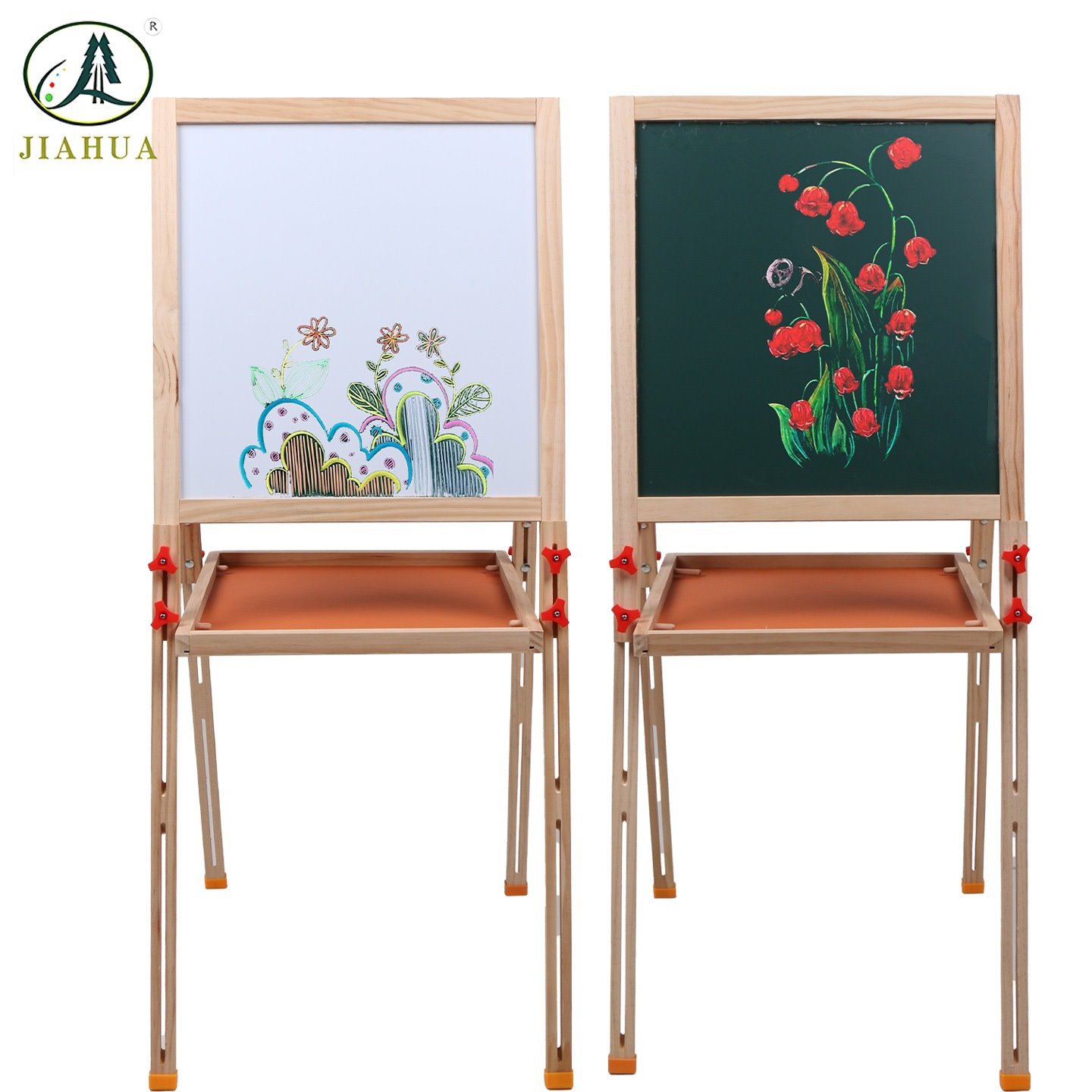 实木儿童画板画架套装家用宝宝立式写字板批发双面磁性小黑板支架