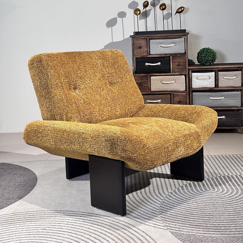 意式轻奢单人沙发椅北欧白蜡木极简设计师椅客厅阳台休闲懒人椅定