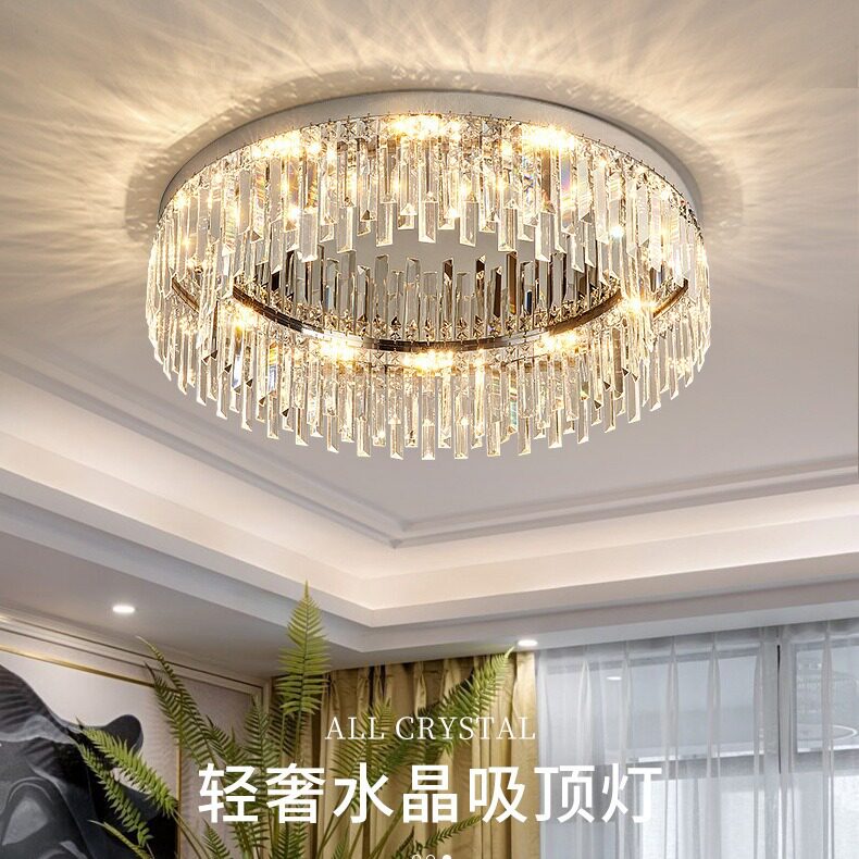 轻奢K9水晶吸顶灯LED客餐厅