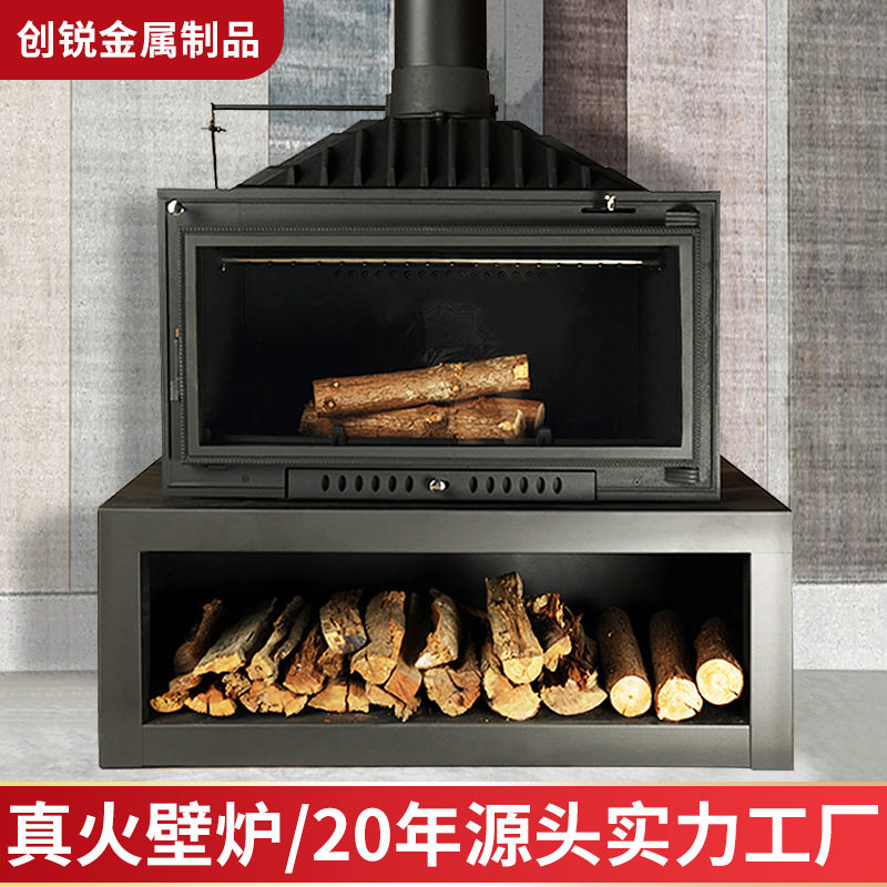 真火壁炉燃木柴炉别墅民宿客厅家用装饰取暖嵌入式壁炉芯壁炉