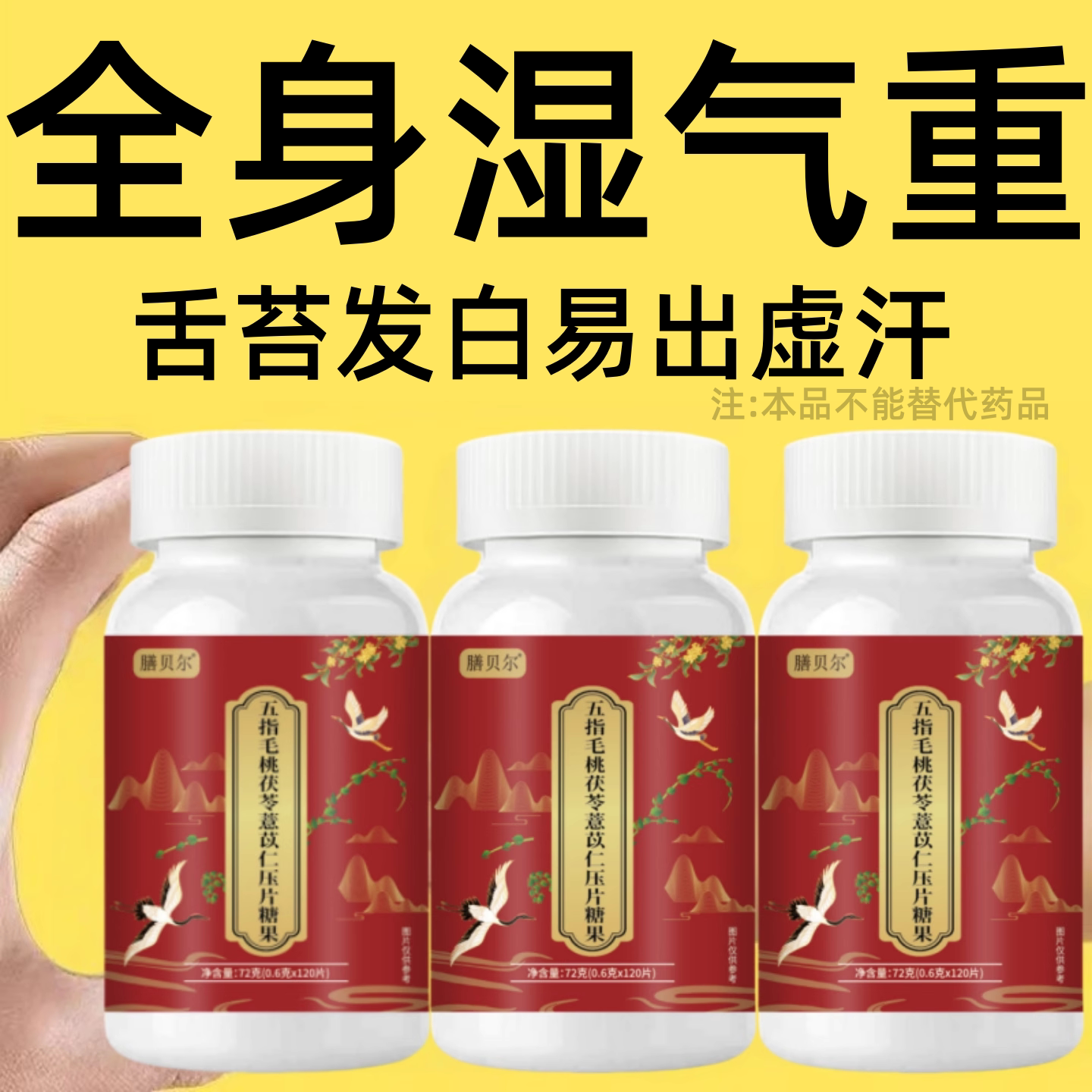 正品湿寒湿热舌苔白祛湿五指毛桃茯苓薏米仁片易出虚汗全身湿气重