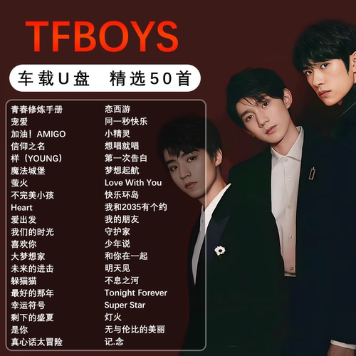 TFBOYS专辑全集歌曲音乐车载u盘无损高音质正版流行专用汽车优盘