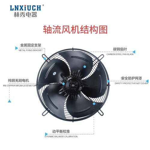 顿力外转子轴流风机YWF网罩冷库冷凝器换热器工业排风扇吹风吸风