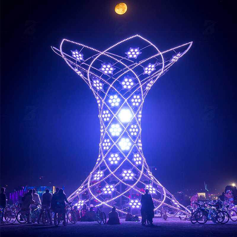 户外公园广场灯光秀景观区生命之树雕塑造型亮化互动工程定制灯具