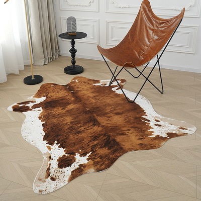 毛绒地毯客厅家用卧室床边卡通毯子橱窗北欧奶牛纹飘窗地垫可定