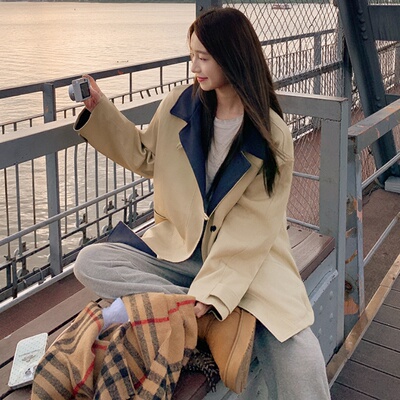 芯依梦聚酯纤维短款通勤宽松