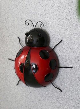 极速1pc Metal Ladybug Beetle Fence Hanger Wall HanVging Orna