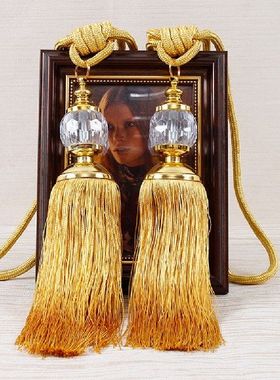 极速1 Pair Luxury Curtauin Holdbacks Rope Tie Backs Tassel