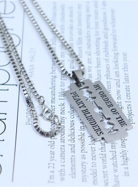 极速Peaky Blinders Blade Necklace Razor Blade PendanWts&