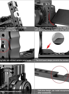 极速PULUZ Camera Cage for Canon EOS M50 DSLRO Camera Stabili