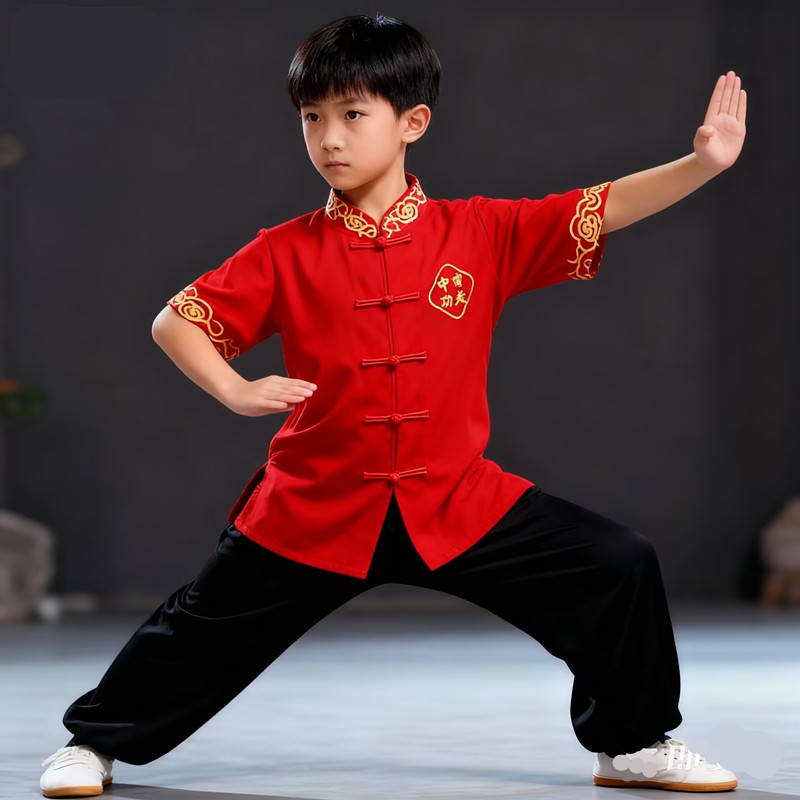 儿童武术服训练演出服学生练功服中国风青少年武术表演服支持定制