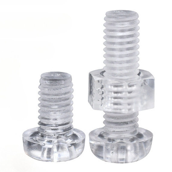 PC亚克力螺丝 透明塑胶螺丝 M2-M8十字圆头螺丝 透明塑料螺丝螺母