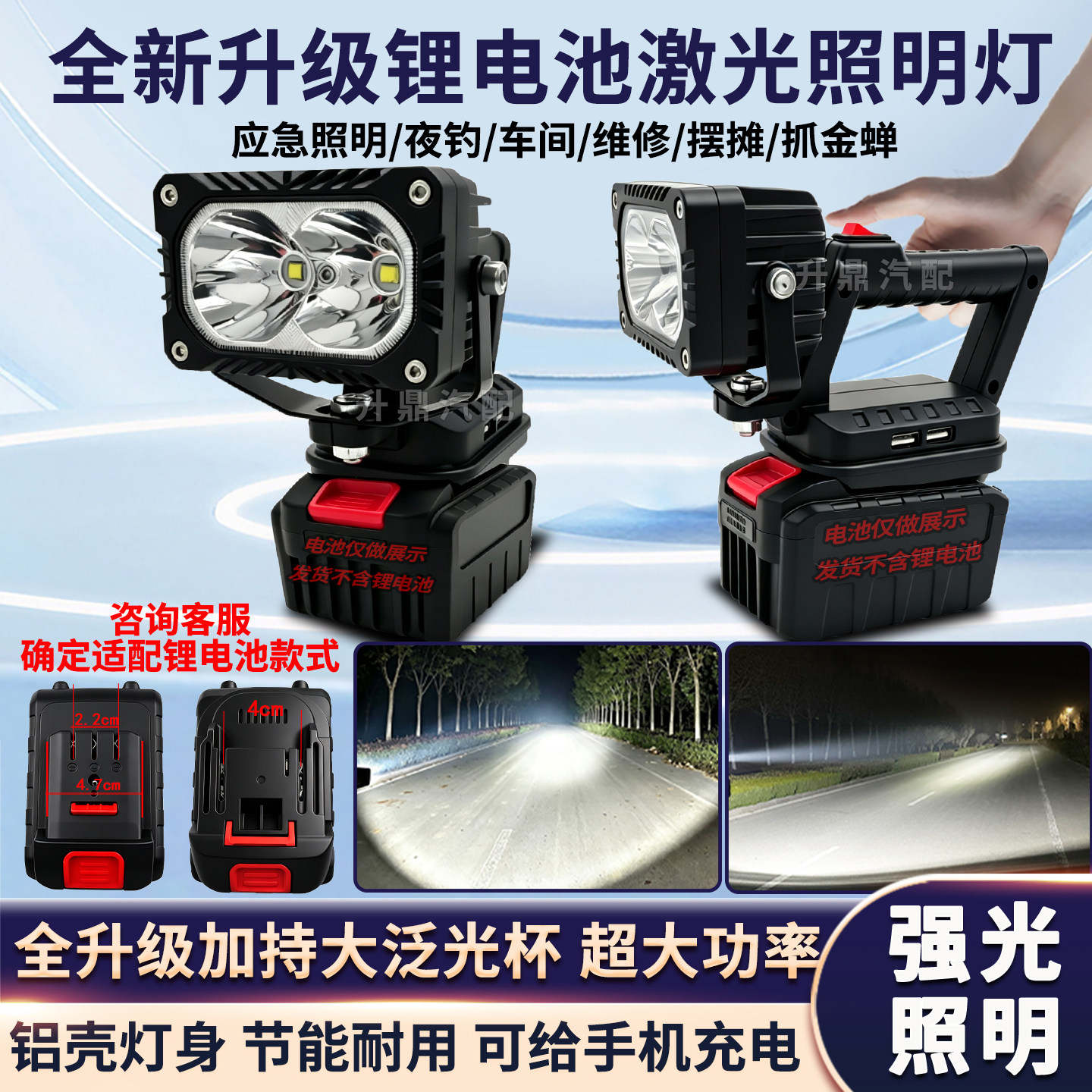 新研发超亮强光锂电池照明灯图片