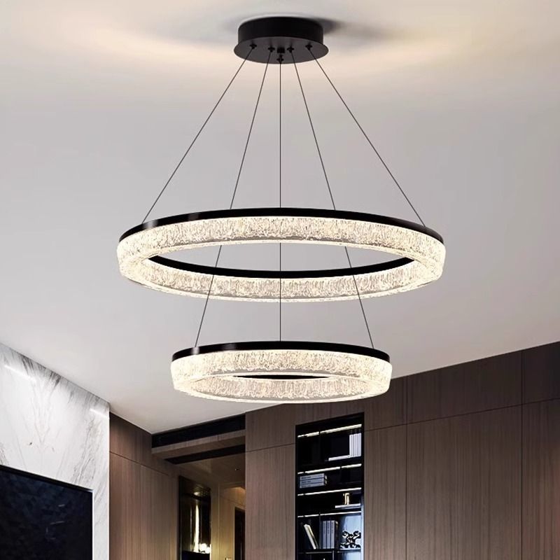 意式极简圆环餐厅吊灯现代
