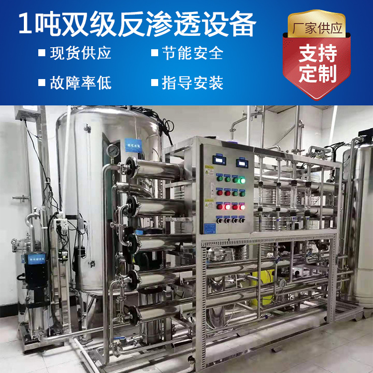 厂家直供1吨双级不锈钢反渗透除盐装置 纯化水设备2020药典
