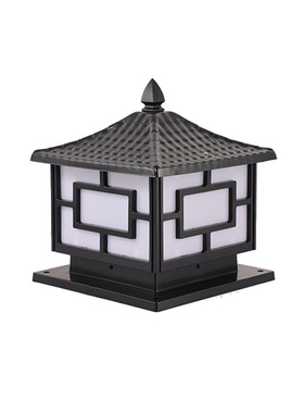 Dejiu Solar【太阳能】黑色-中字柱头灯 太阳能灯光伏智慧 绿色能