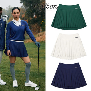 韩国Malbon原单高尔夫女装2025新款高尔夫女装百褶短裙半身裙女