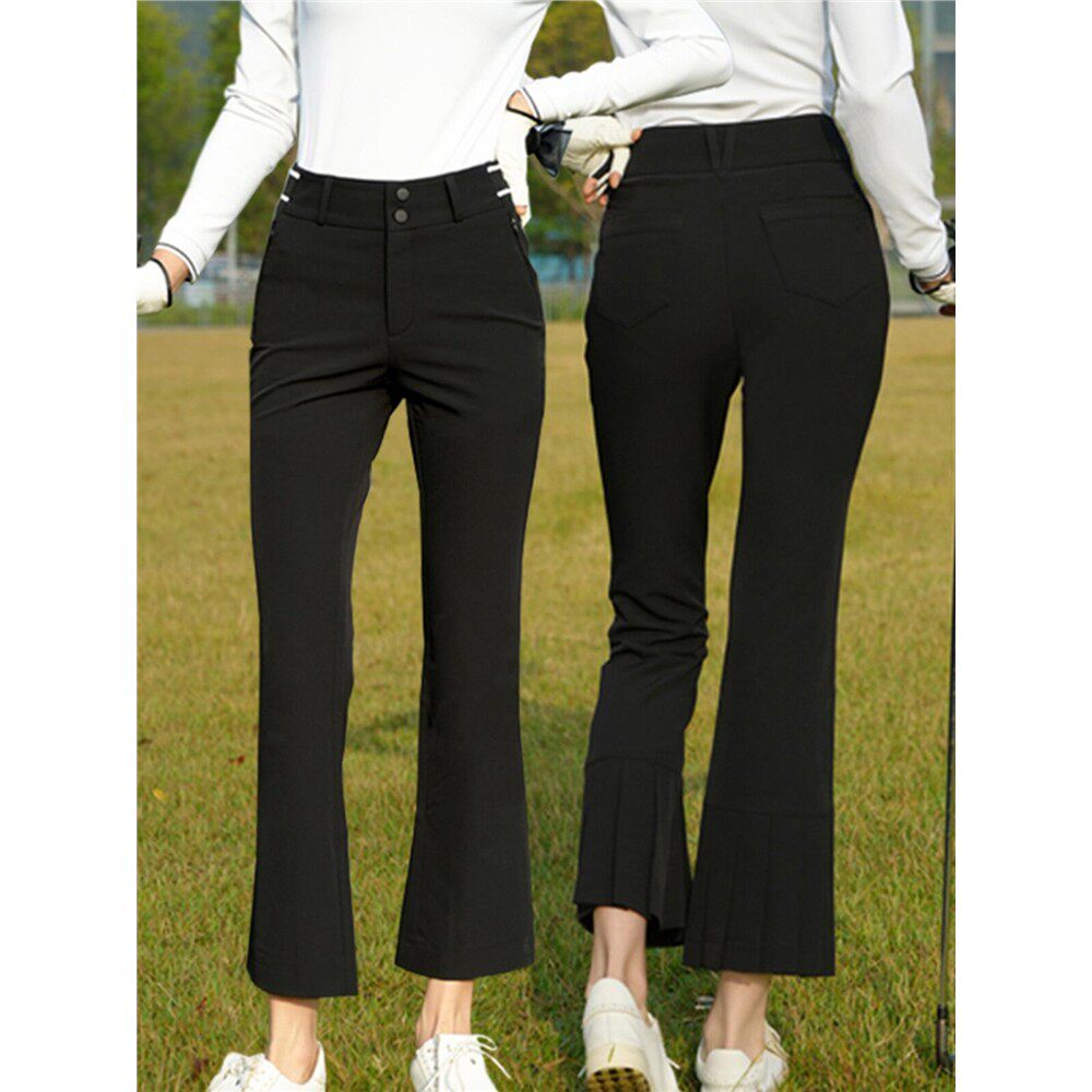 高腰高尔夫裤子女春秋季微喇叭女裤golf女装球裤女服装女运动裤女