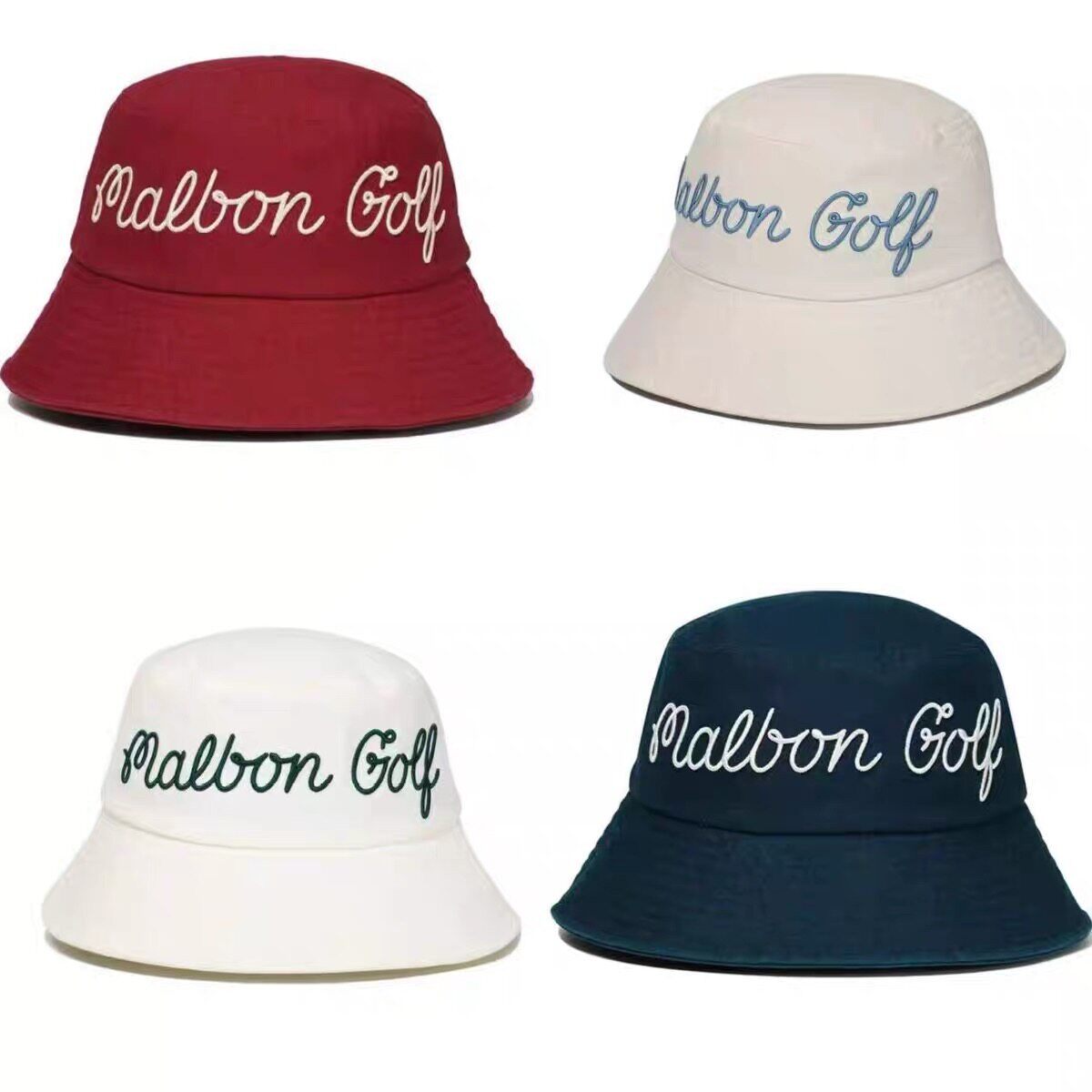 韩国25新MALBON高尔夫球帽男女通用golf遮阳帽防晒帽运动水桶帽子