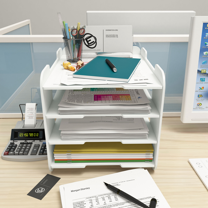 文件架子置物架多层桌面文件夹收纳盒横放办公用品大全分层文件架