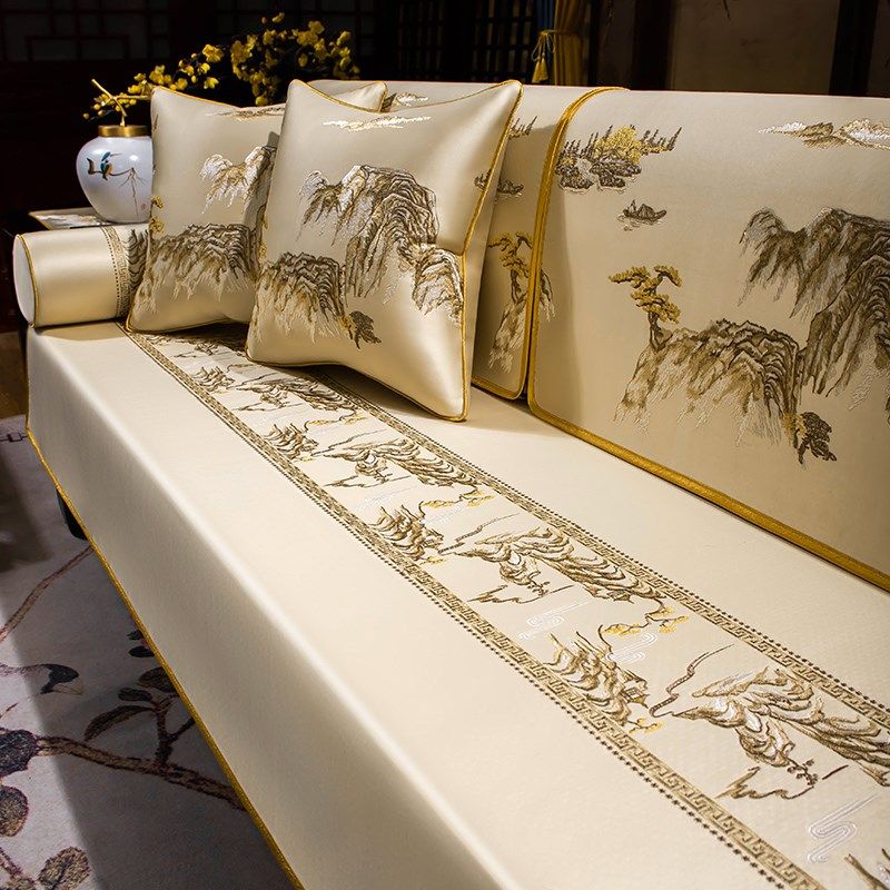 新中式红木沙发垫套罩实木沙发靠背巾盖布罗汉床盖巾防滑四季通用