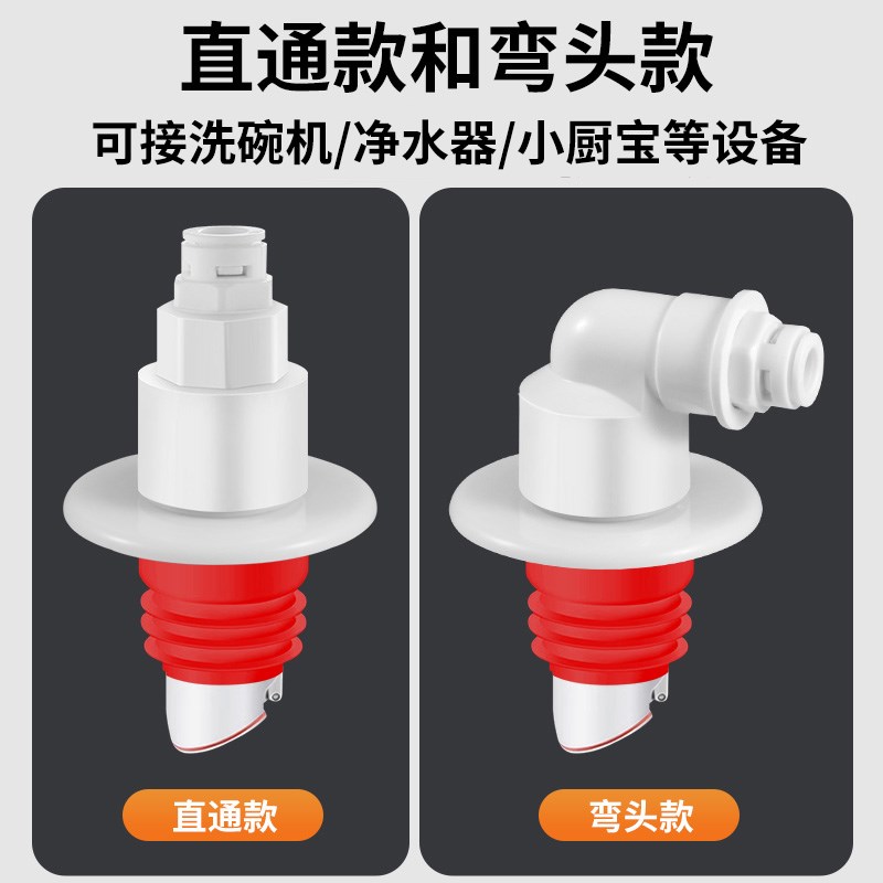厨房50管专用下水管接q头洗碗机净水器前置过滤器小厨宝排水管防
