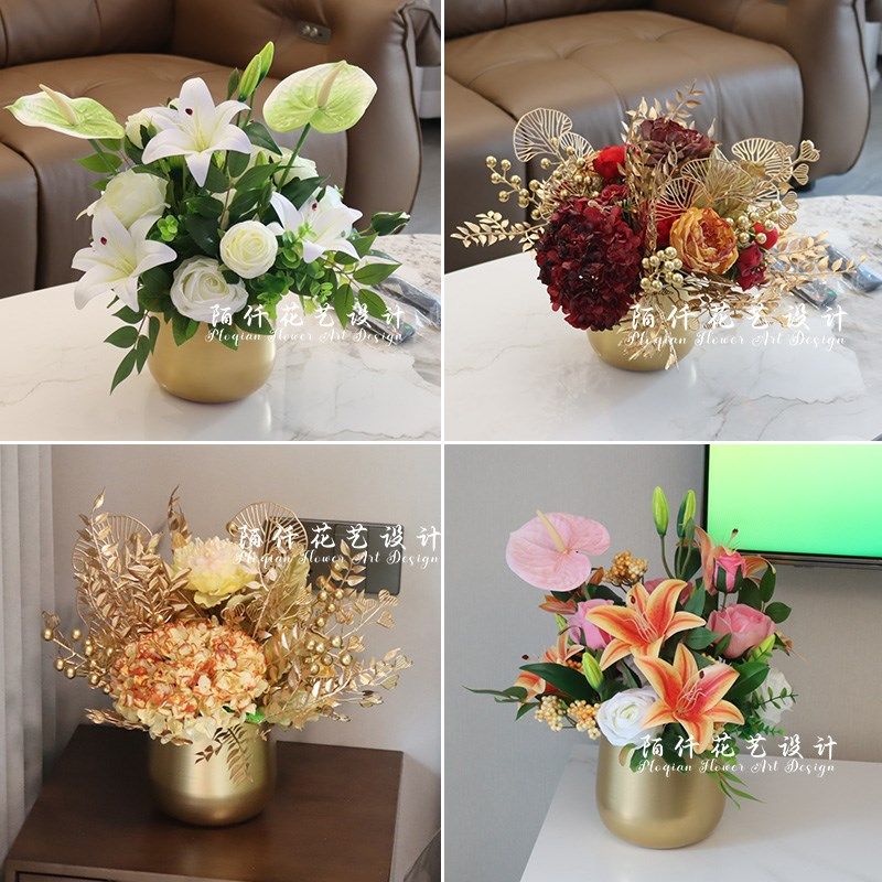 假花仿真花高级感逼真铁艺花瓶客厅摆设餐桌摆花装饰花艺摆件高档,家居饰品,餐桌花艺,淘宝优惠券,粉丝福利购,淘宝优惠卷
