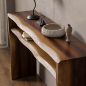 侘寂风实木玄关桌入户靠墙案台长条供桌端景台民宿酒店大堂条案桌