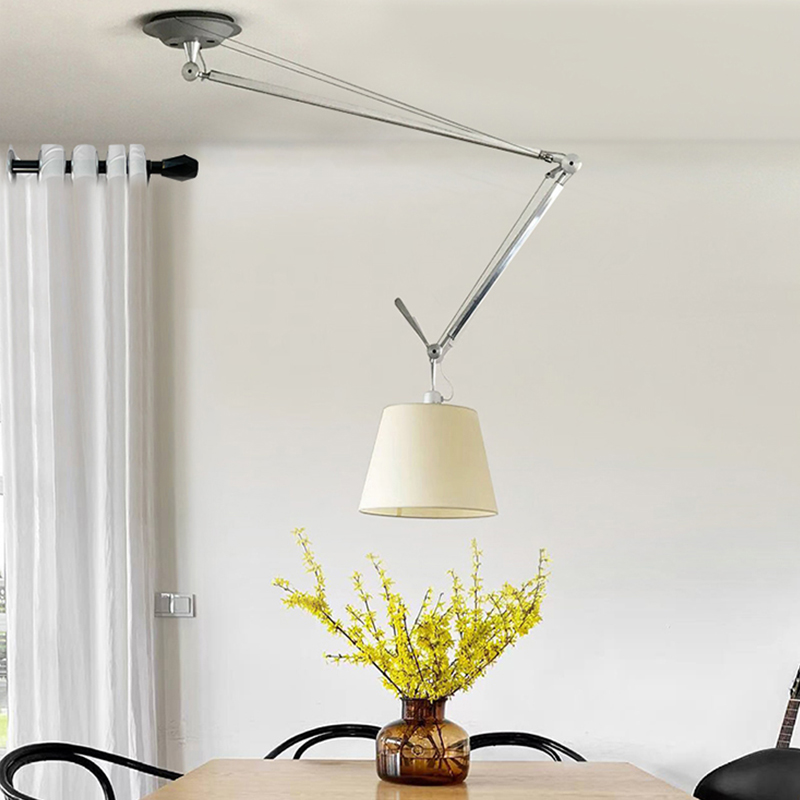 意大利中古ins奶油风可移位餐厅吊灯摇臂书房卧室折叠设计师氛围