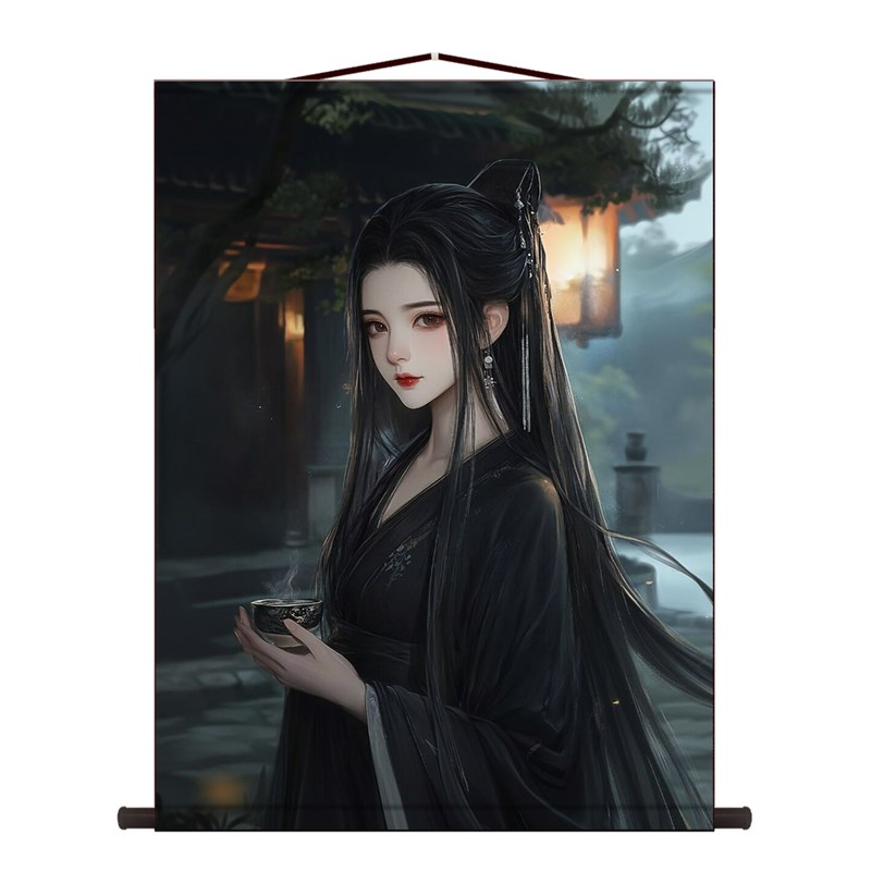 孟婆娘娘画像挂画忘川河奈何桥孟婆中式神话人物S水陆画摆件可定