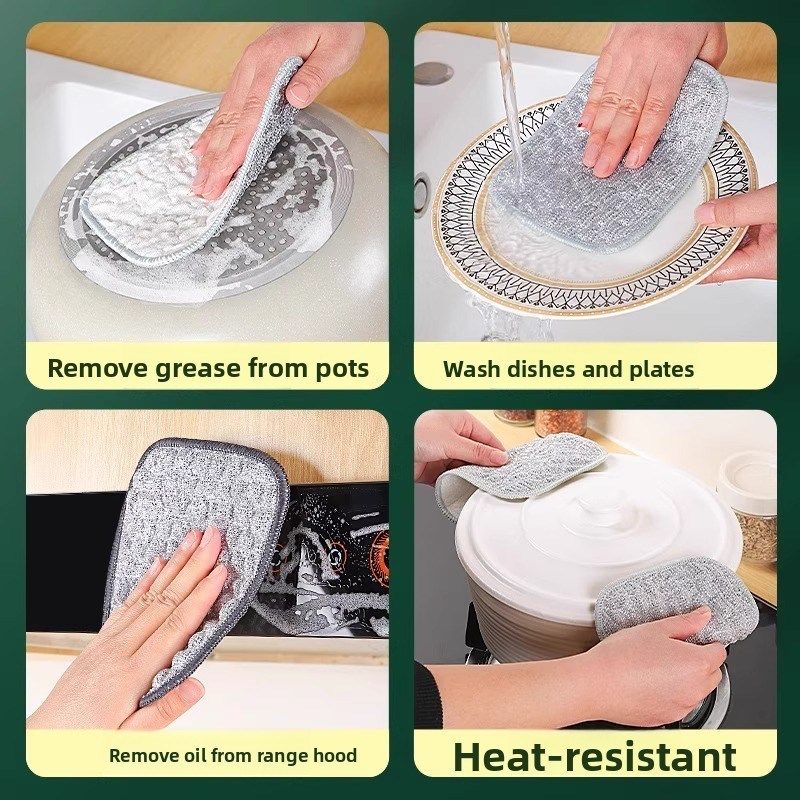 钢丝洗碗布厨房专用银丝棉纱洗碗巾双层加厚不易沾油抹布洗碗用品,家庭/个人清洁工具,百洁布,淘宝优惠券,粉丝福利购,淘宝优惠卷