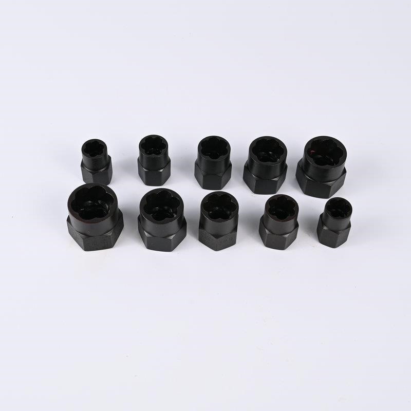 10pcs破损螺母取出器断螺栓套头取六角螺丝工具套装断.丝取出工具