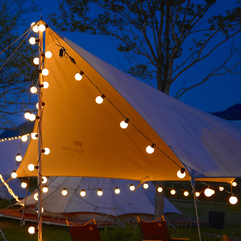 户外露营氛围灯防水led大圆球彩灯串灯天幕帐篷装饰夜市摆摊布置