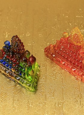 密宗百宝座古法琉璃八吉祥七政宝八瑞物五妙欲合集 八供摆件