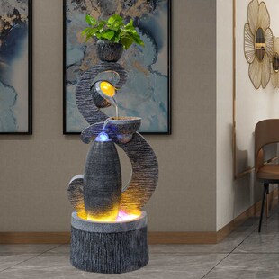 欧式小众高级流水生财喷泉摆件客厅前台室内鱼缸造景乔迁开业礼物