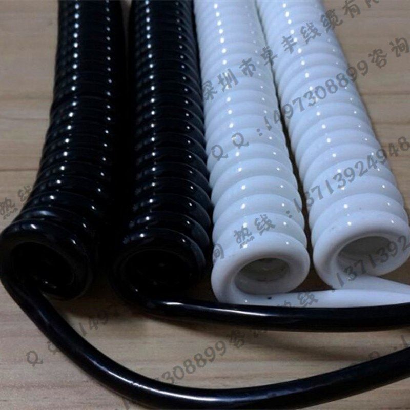 电子手轮弹簧电线电缆,螺旋伸缩曲线19芯耐拉伸弹簧螺旋线拉3米